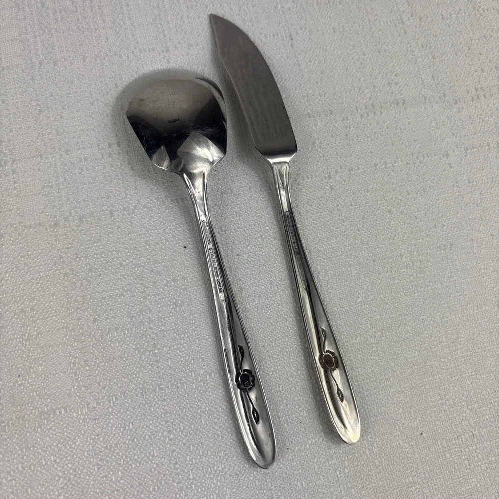 Sears Roebuck Provincial Rose Sugar‎ Spoon & Butter Knife